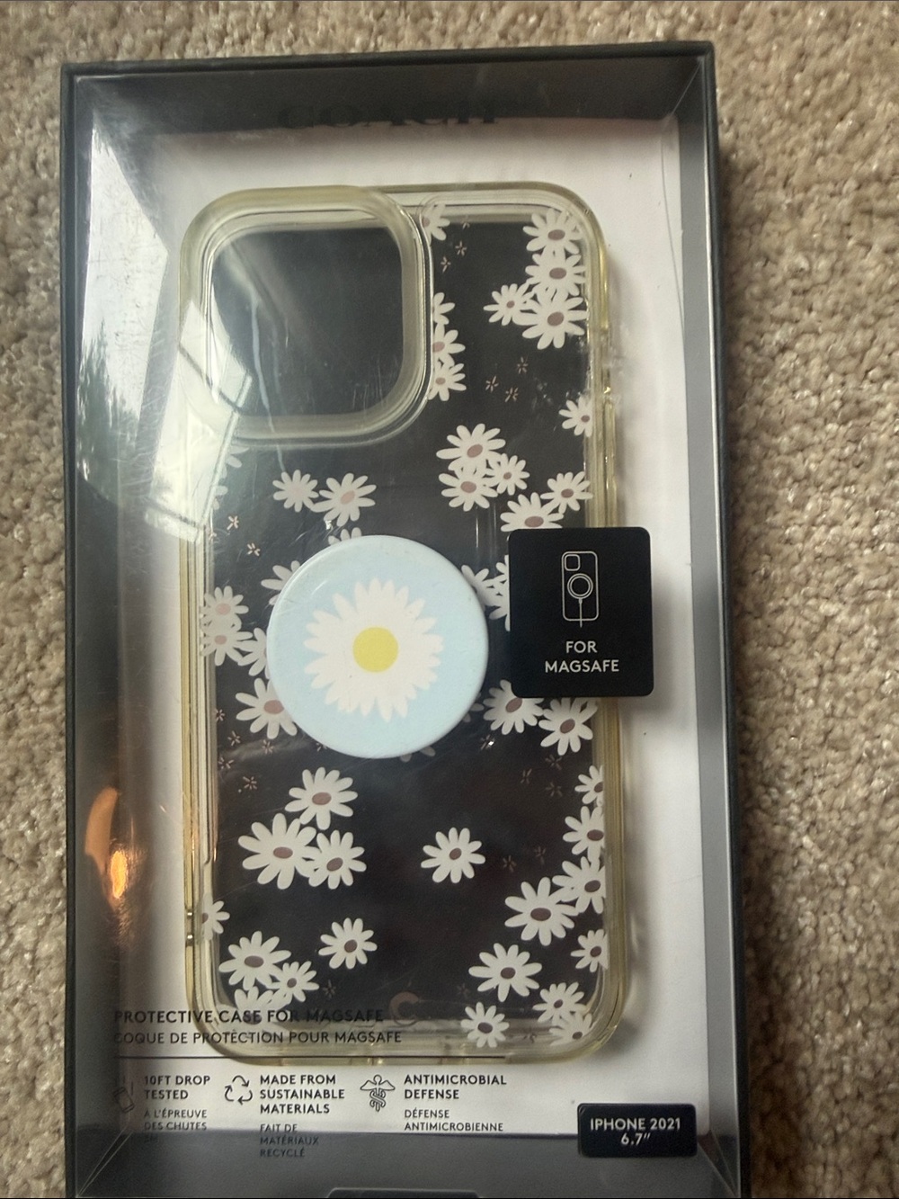 Coach 6.7” Daisy MagSafe-Compatible iPhone Case with Blue PopGrip
